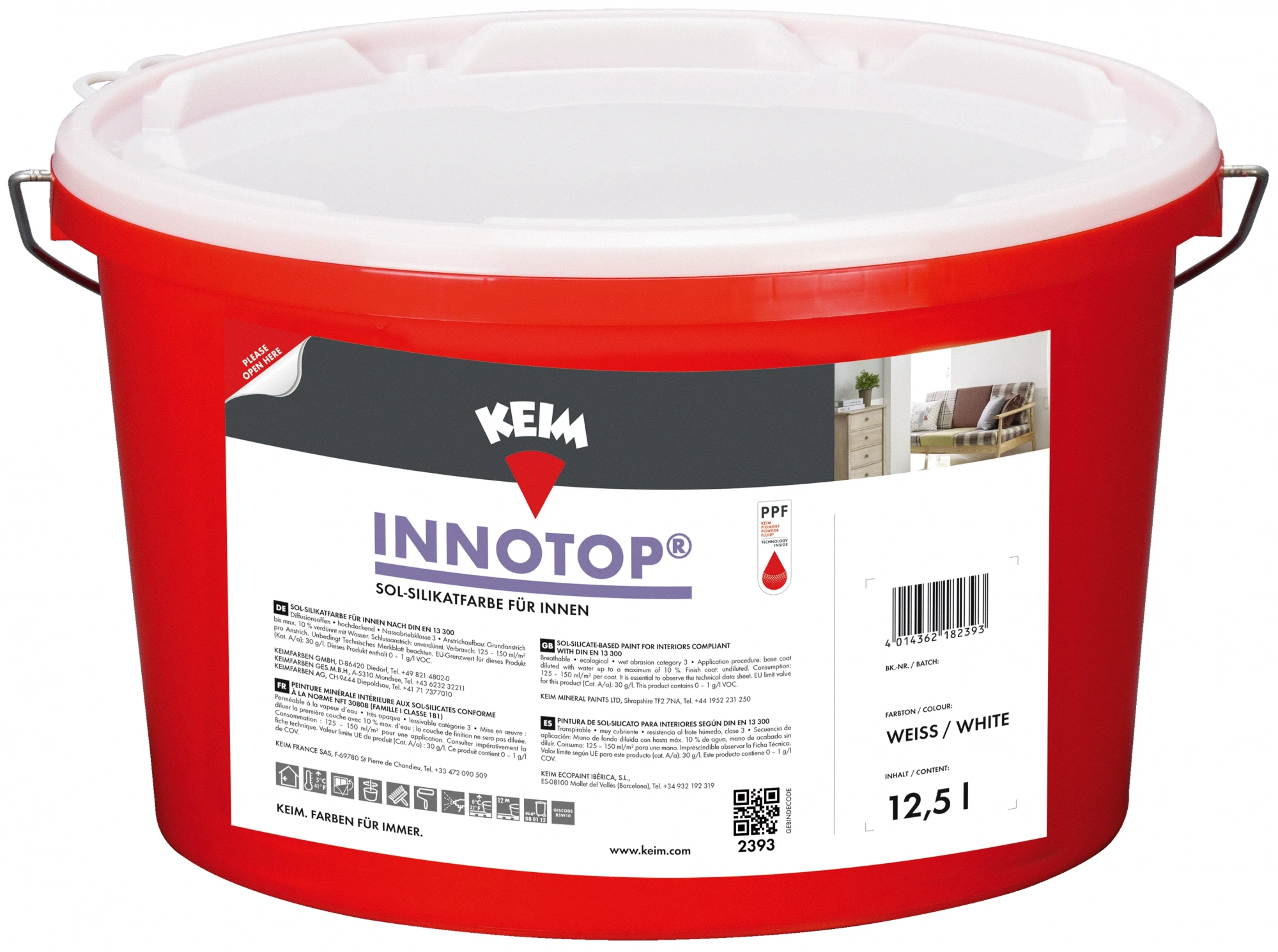 KEIM Innotop® Золь-силикатная краска с 3-м классом влажного истирания DE