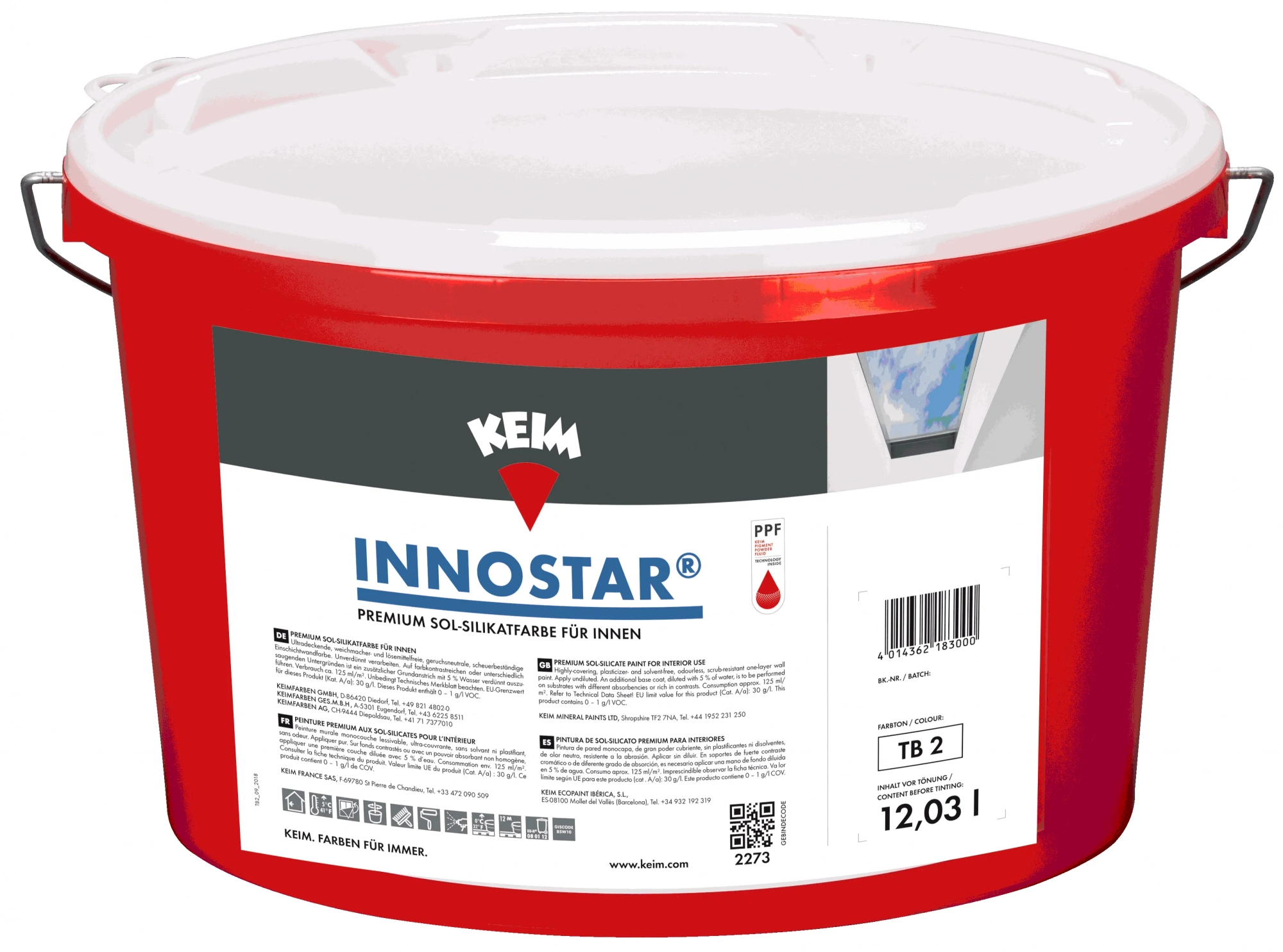 KEIM Innostar® Золь-силикатная краска с 1-м классом влажного истирания DE