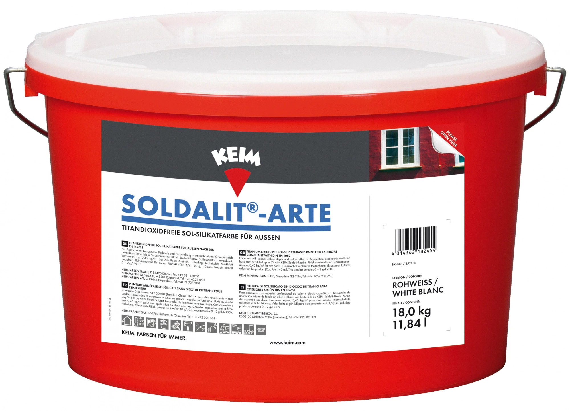 KEIM Soldalit-arte® золь-силикатная краска без диоксида титана для минеральных и органических оснований DE